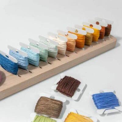 Embroidery Bobbin Organizer Rack Wooden Embroidery Floss
