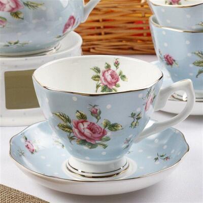 Bone China British afternoon tea set coffee cups and saucers