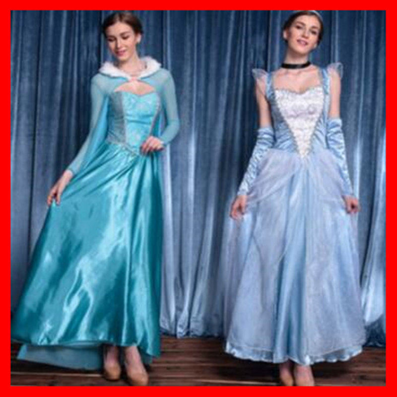 万圣节服装 爱莎公主灰姑娘演出服cosplay成人白雪公主裙角色扮演