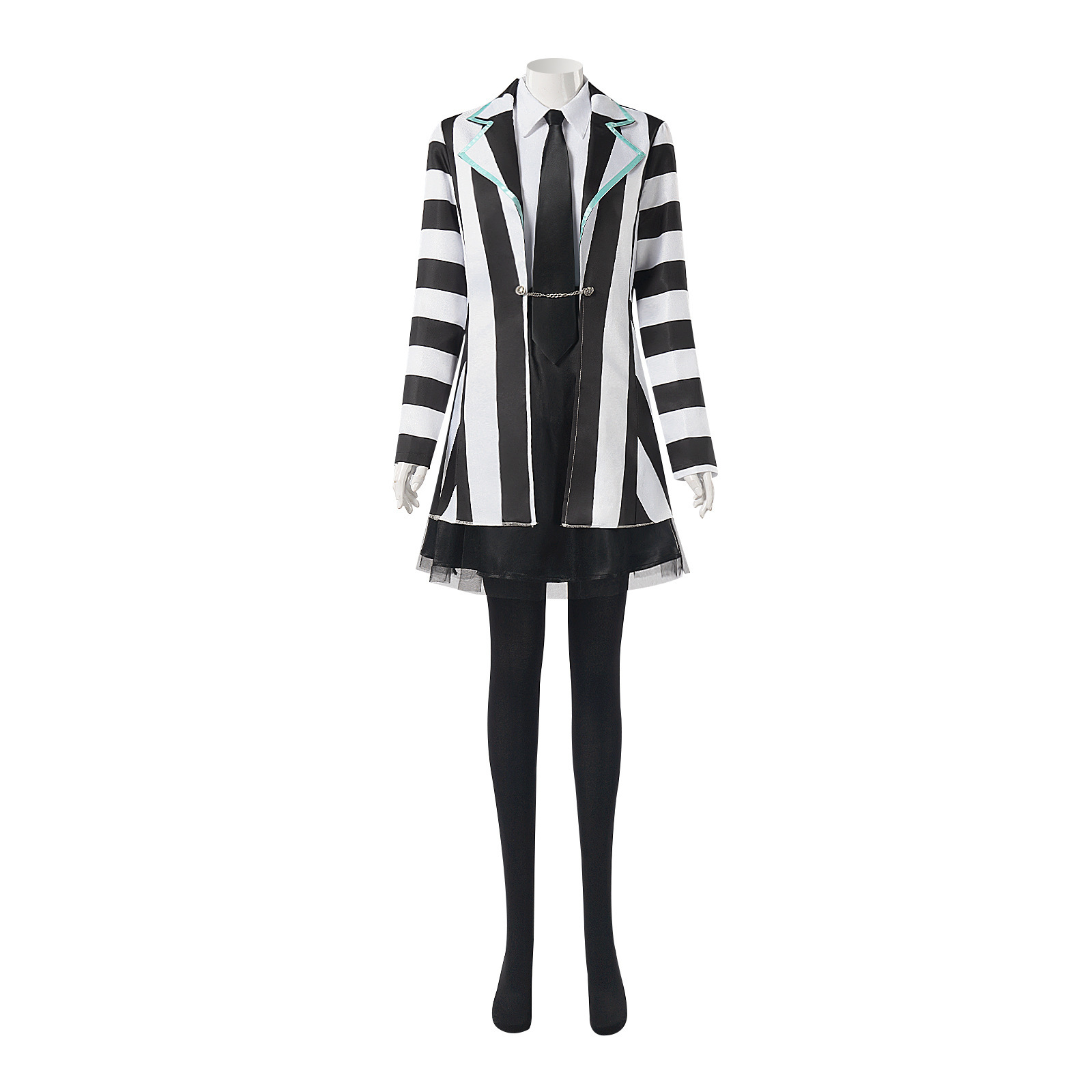 阴间大法师2BeetleJuice甲壳虫汁cosplay万圣节服装舞台演出服女
