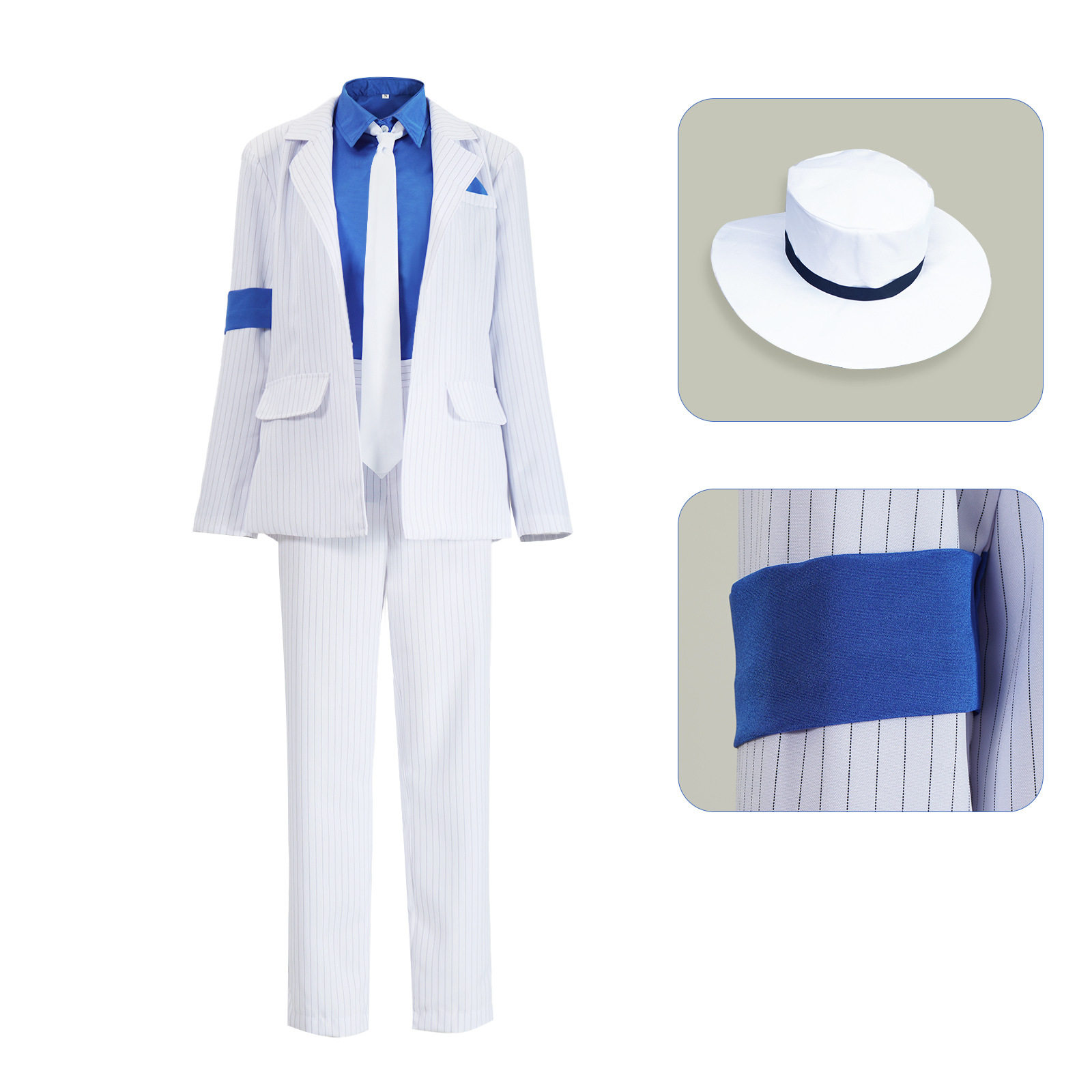 万圣节cos服迈克尔·杰克逊白色西服打歌服套装舞台演出服
