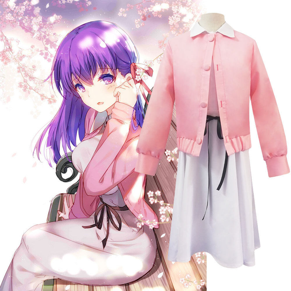 fate/zerosaber 二次元命运之夜cos服 间桐樱Cosplay粉色连衣裙