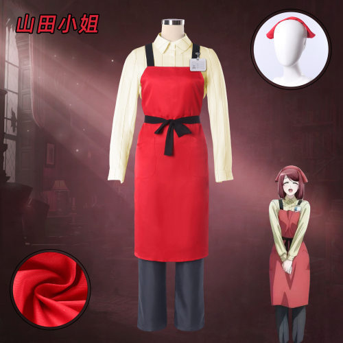 山田小姐cos服躲在超市后门吞云吐雾的二人田山cosplay女店员服装