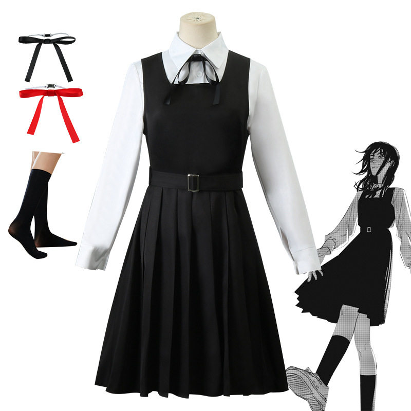 电锯人COS三鹰朝制服校服百褶裙cosplay链锯人战争恶魔