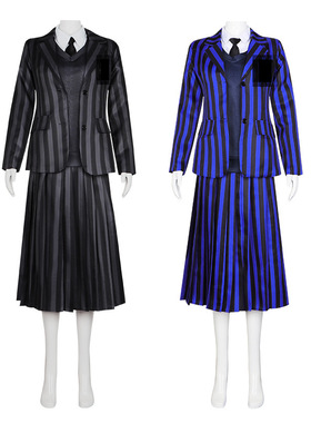 亚当斯一家cos服女主Wednesday同款星期三COSPLAY校服西服套装