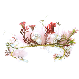 儿童皇冠发箍漂亮头饰公主仙美森系粉色花朵发饰演出王冠生日头饰