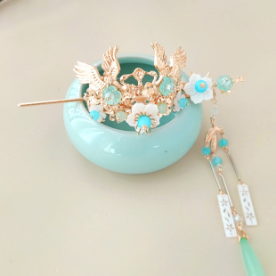 儿童汉服头饰女童发饰唐装古风小女孩中国风公主生日演出流苏发簪