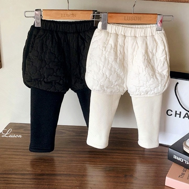 婴幼儿加绒加子女纯棉裤子20厚假两件宝宝裤23秋冬新款婴儿加绒裤