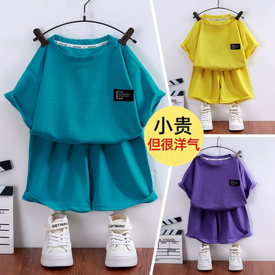 薄款华夫格小孩子-GMM413977小童时尚夏季裤CZ宝宝洋气男女新款20