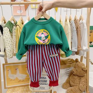 新款 上衣卫裤 宝宝卡通男女小童套装 时尚 两件套 韩版 2024春装