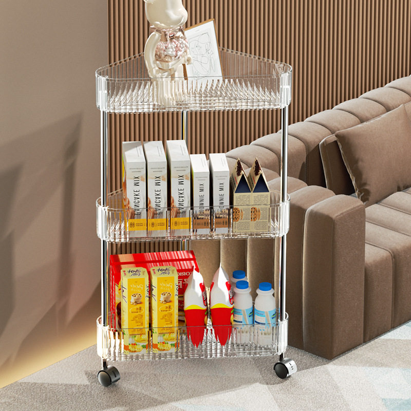 卫浴窄缝收纳置物架透明落地款