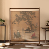 新中式 实木屏风隔断客厅做旧玄关火锅店茶室进门遮挡屏障复古座屏