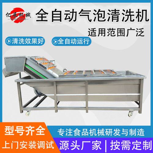 商用全自动豆角气泡清洗机 果蔬鼓泡喷淋清洗设备 萝卜去泥清洗