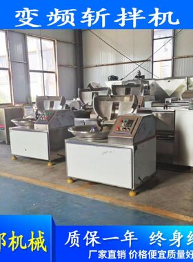 肉制品自动出料变频斩拌机 豆腐丸子斩拌设备 火锅虾滑斩碎机