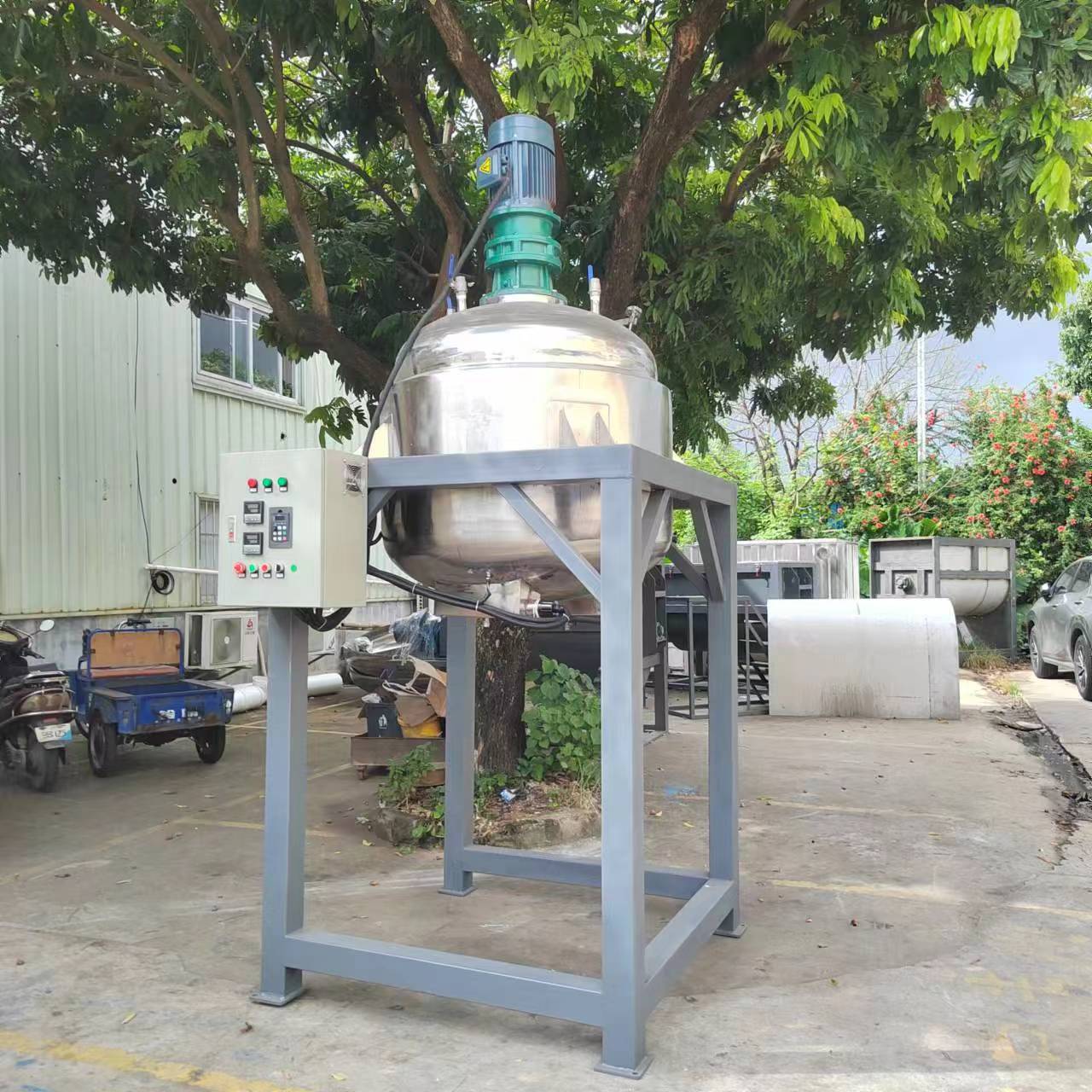 厂家供应半开盖液体搅拌锅304不锈钢胶水恒温拌料机聚丙烯反应釜