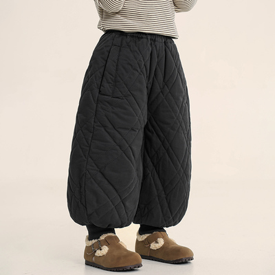 积木城堡男童裤子夹棉2025冬装新款儿童加厚一条过冬束脚裤中小童