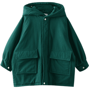 男童棉衣中长款2025冬季新款儿童加厚夹棉外套中小童连帽棉服棉袄