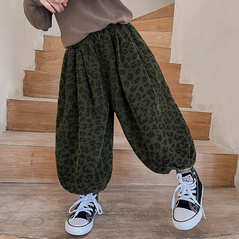 积木城堡男童灯芯绒裤子灯笼裤