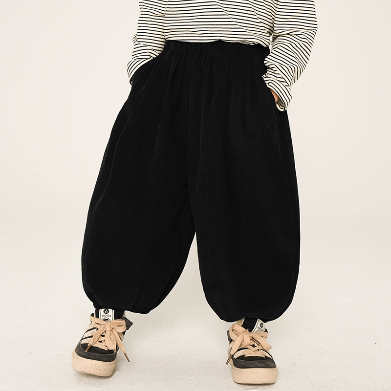 积木城堡男童加绒裤子灯芯绒长裤