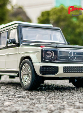 仿真1:24奔驰大G新能源EQG收藏合金车模型回力声光开门儿童玩具车