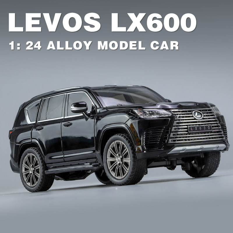 仿真1:24雷克萨斯LX600合金车模型转向避震声光开门儿童玩具摆件