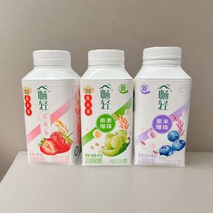 伊利畅轻酸奶爆珠黄桃草莓味风味发酵乳水果燕麦味酸牛奶8瓶