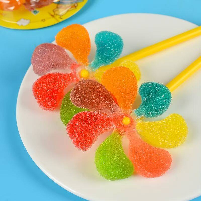 创意七彩风车软糖卡通 休闲零食棒棒糖25克散装盒装生日礼物