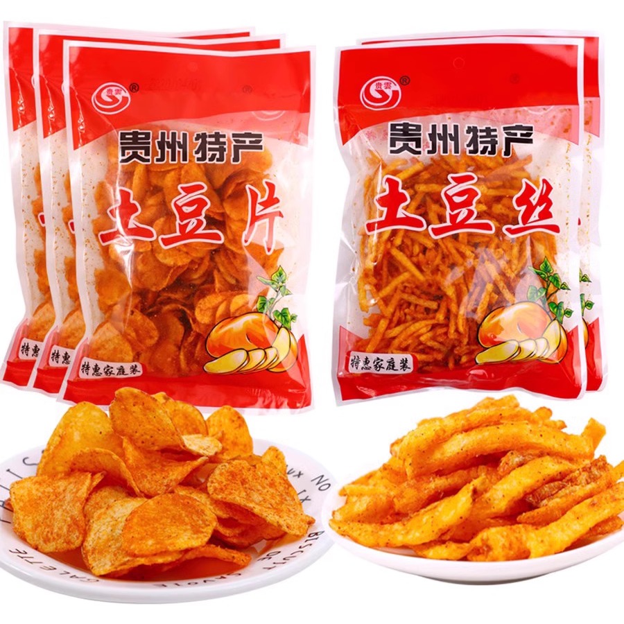 贵州特产网红小吃麻辣土豆片麻辣土豆丝洋芋片香脆小零食薯片袋装