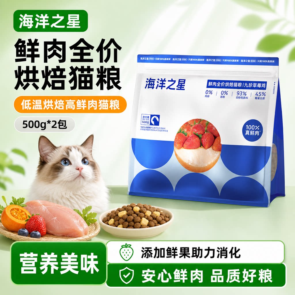 海洋之星低温鲜肉全价烘焙猫粮图片