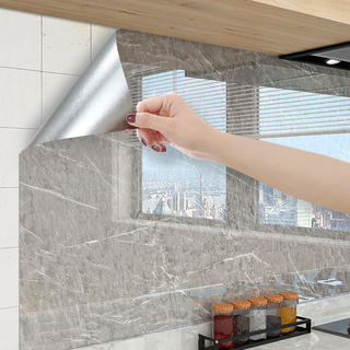 厨房壁纸防水防油烟贴纸耐高温大理石高颜值家具翻新灶台保护膜