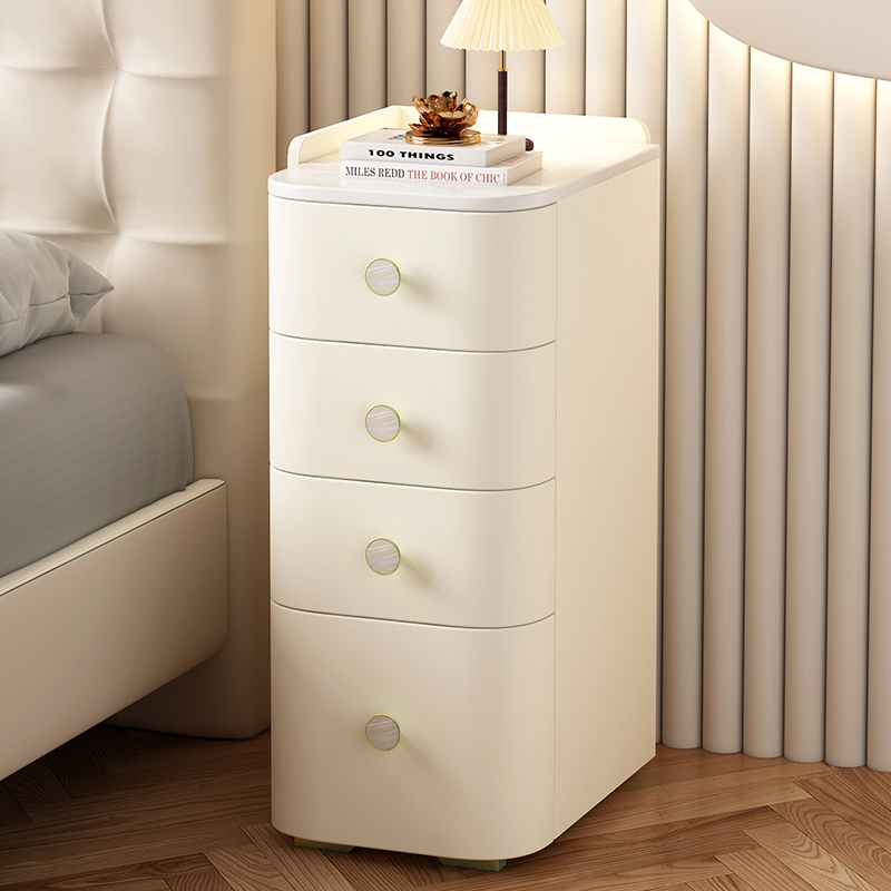 高款实木岩板床头柜简约现代