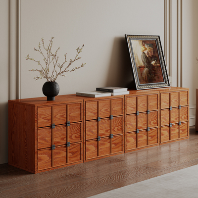 电视柜棋盘中古风实木