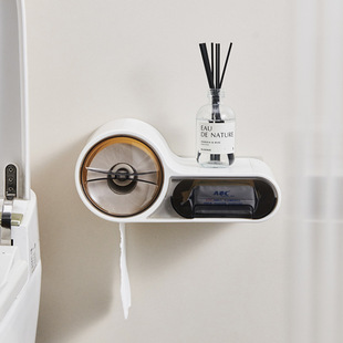 手纸盒卫生间纸巾盒厕所可爱免打孔卷纸筒卫生纸置物架厕纸盒