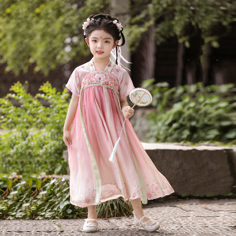 汉服女童2026夏季新款国风高级古装襦裙女宝超仙古风唐装薄款裙子