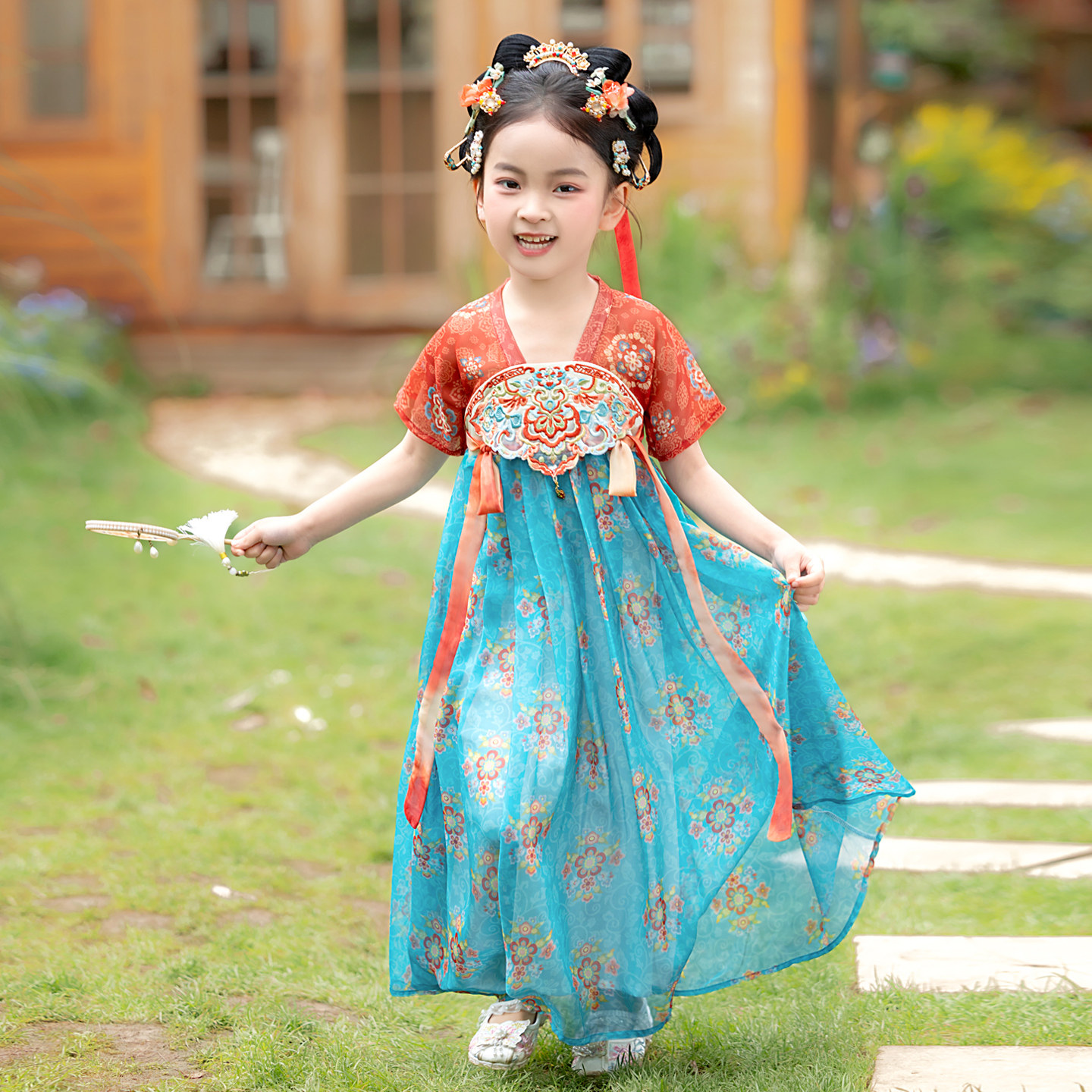 汉服女童2026新款夏季儿童古风超仙连衣裙女孩中国风古装表演襦裙