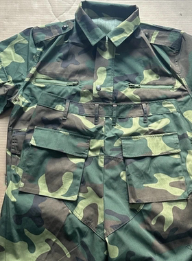 87老式迷彩服套装耐磨带屁兜老款