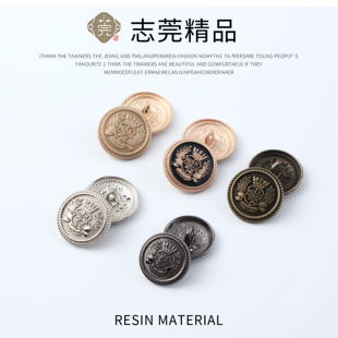 金属皇冠纽扣JK英伦学院风西装大衣风衣衬衫扣制服校服外套手缝扣