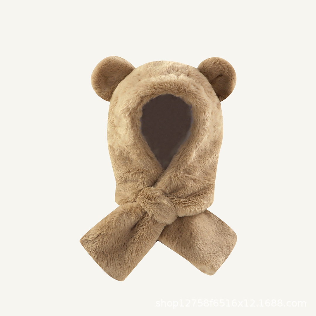 儿童帽子秋冬围脖一体超萌可爱