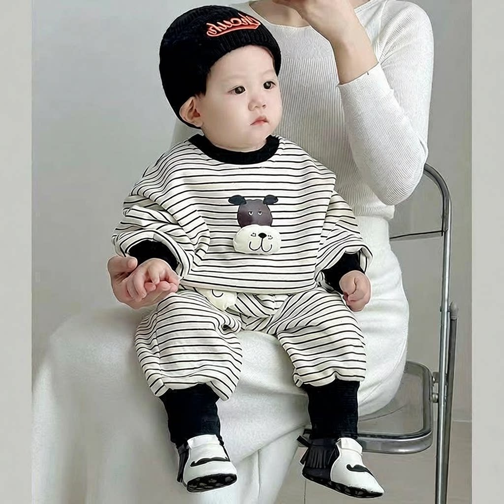 婴儿衣服加绒卫衣分体秋冬新款两