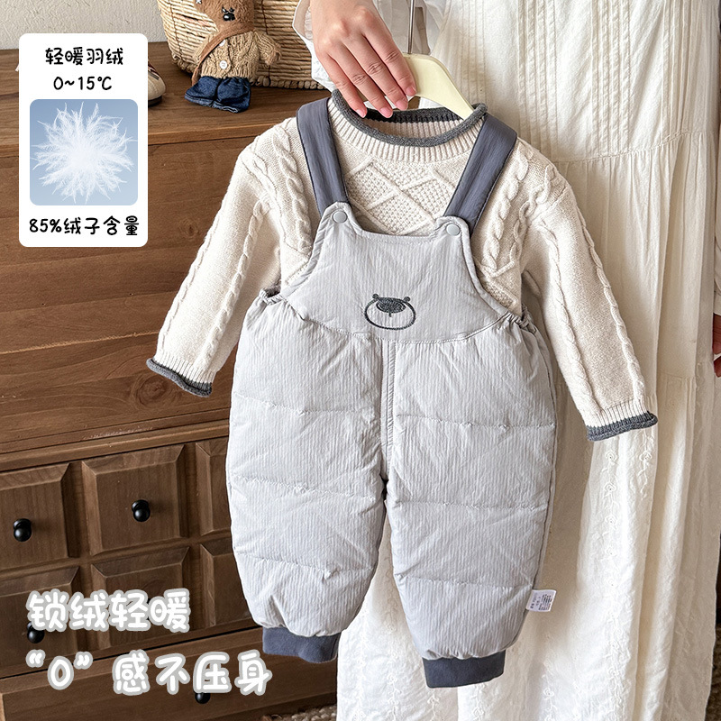 男童羽绒背带裤婴幼儿保暖羽绒裤