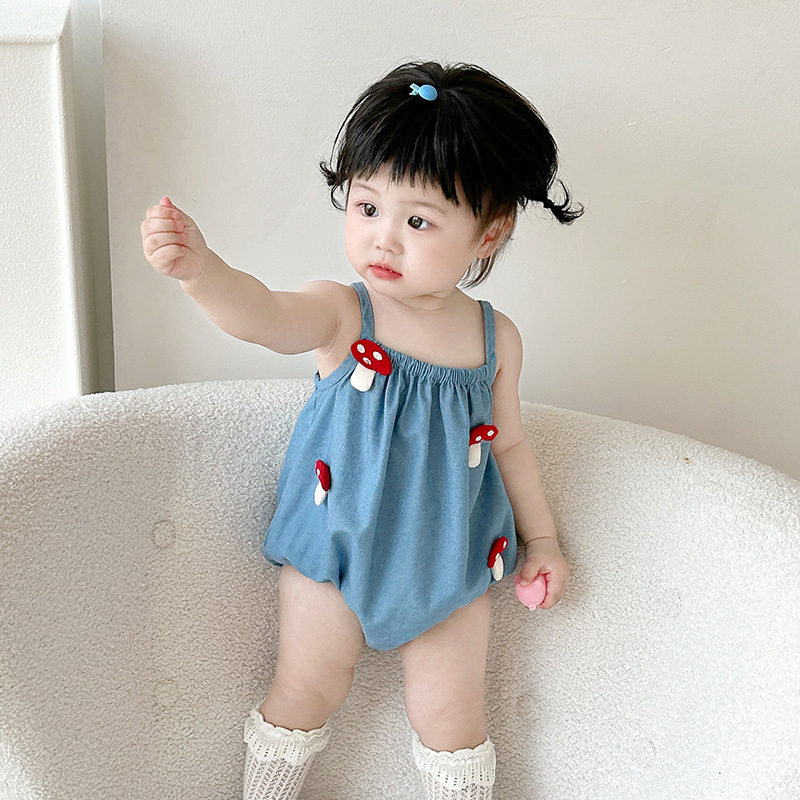 夏季新款爬服婴儿小吊带薄款