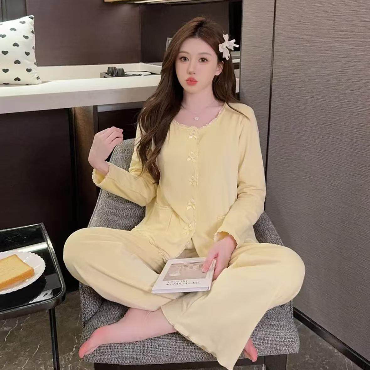 【奶黄芝士】长袖海岛绒纯欲风显白保暖秋冬可外穿家居服套装,女士内衣/男士内衣/家居服,睡衣/家居服套装,淘宝优惠券,粉丝福利购,淘宝优惠卷