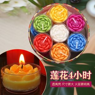 莲花4小时酥油灯28粒装 供佛莲花蜡烛透明壳尺寸更大火苗更明亮