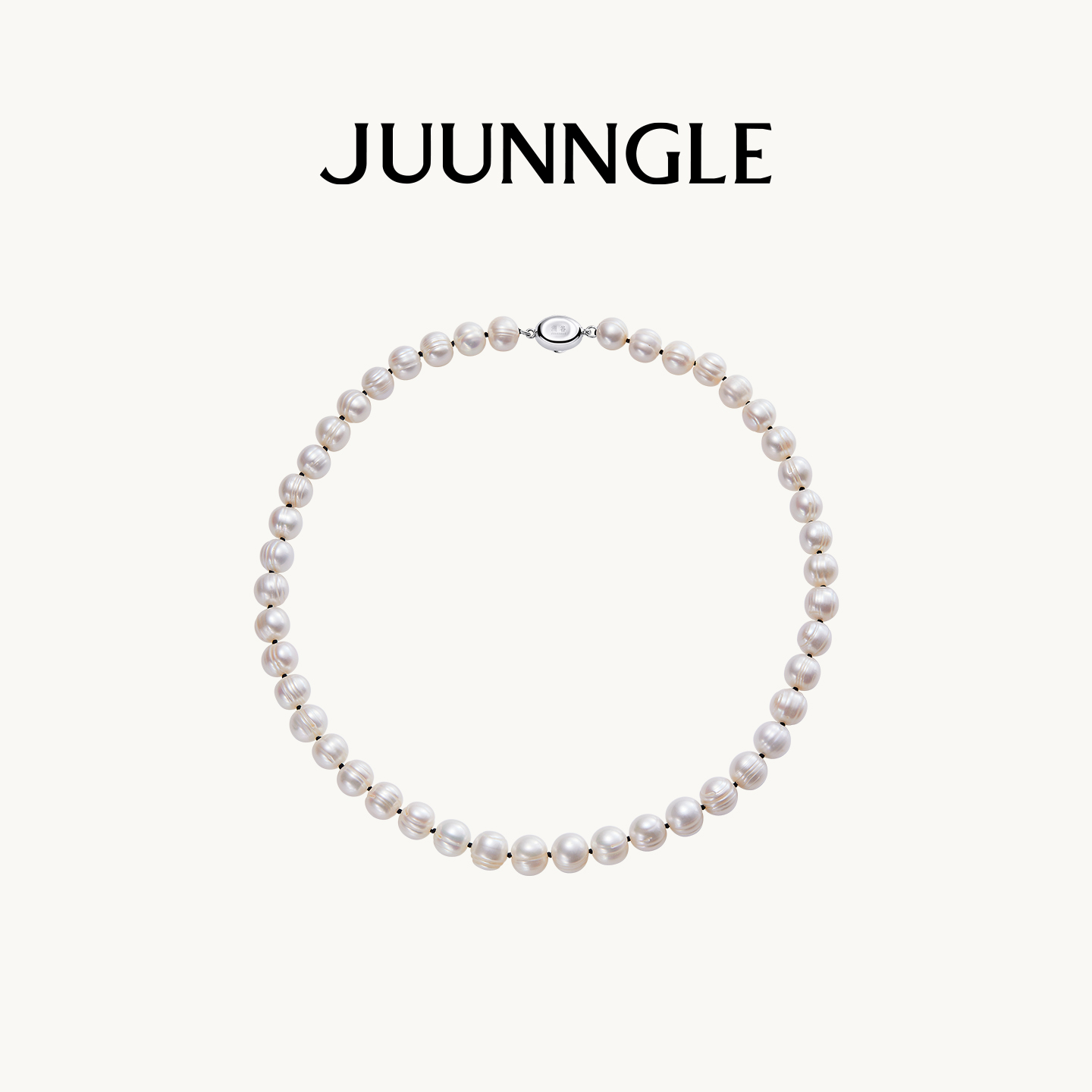 Juunngle洲谷螺纹天然珍珠项链女小众原创高级感送女友生日礼物潮