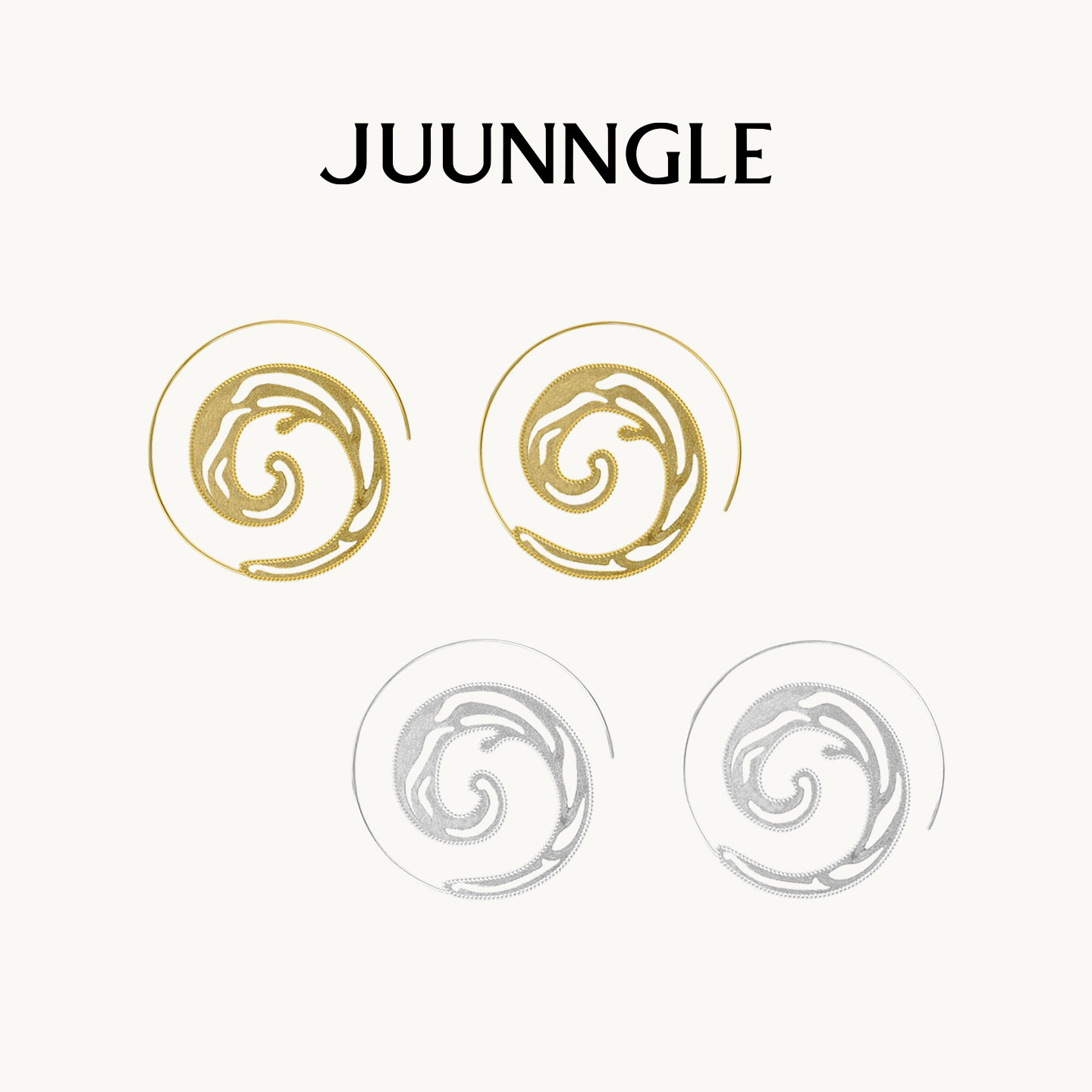 JUUNNGLE洲谷生命树抽芽耳环女2025秋冬新款耳坠饰品礼物送女友潮
