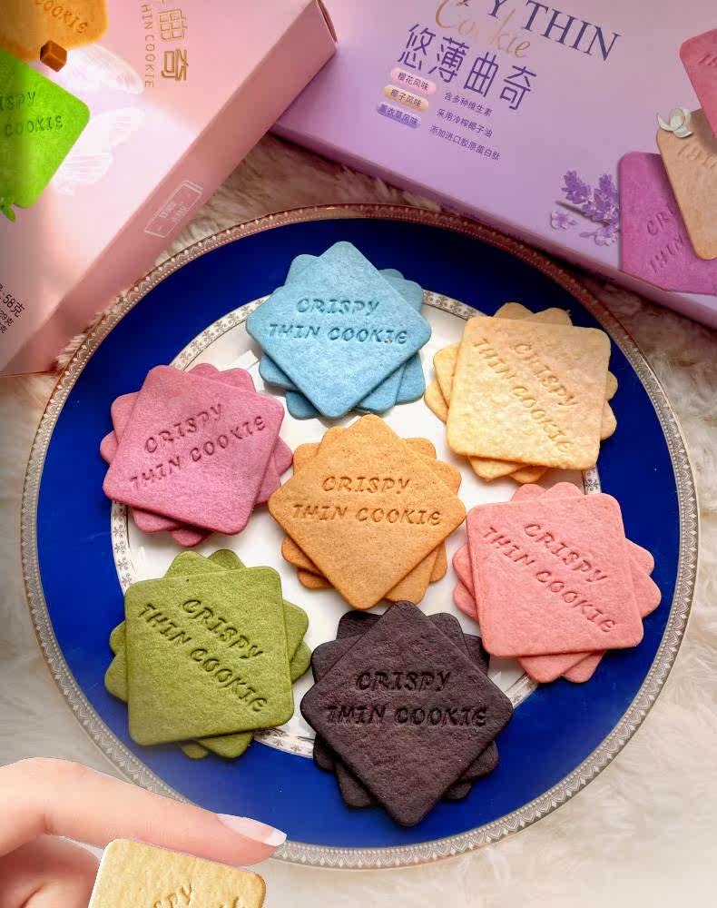 新品唛趣曲奇饼干薄脆芝士抹茶海盐可可焦糖樱花椰子薰衣草味网红