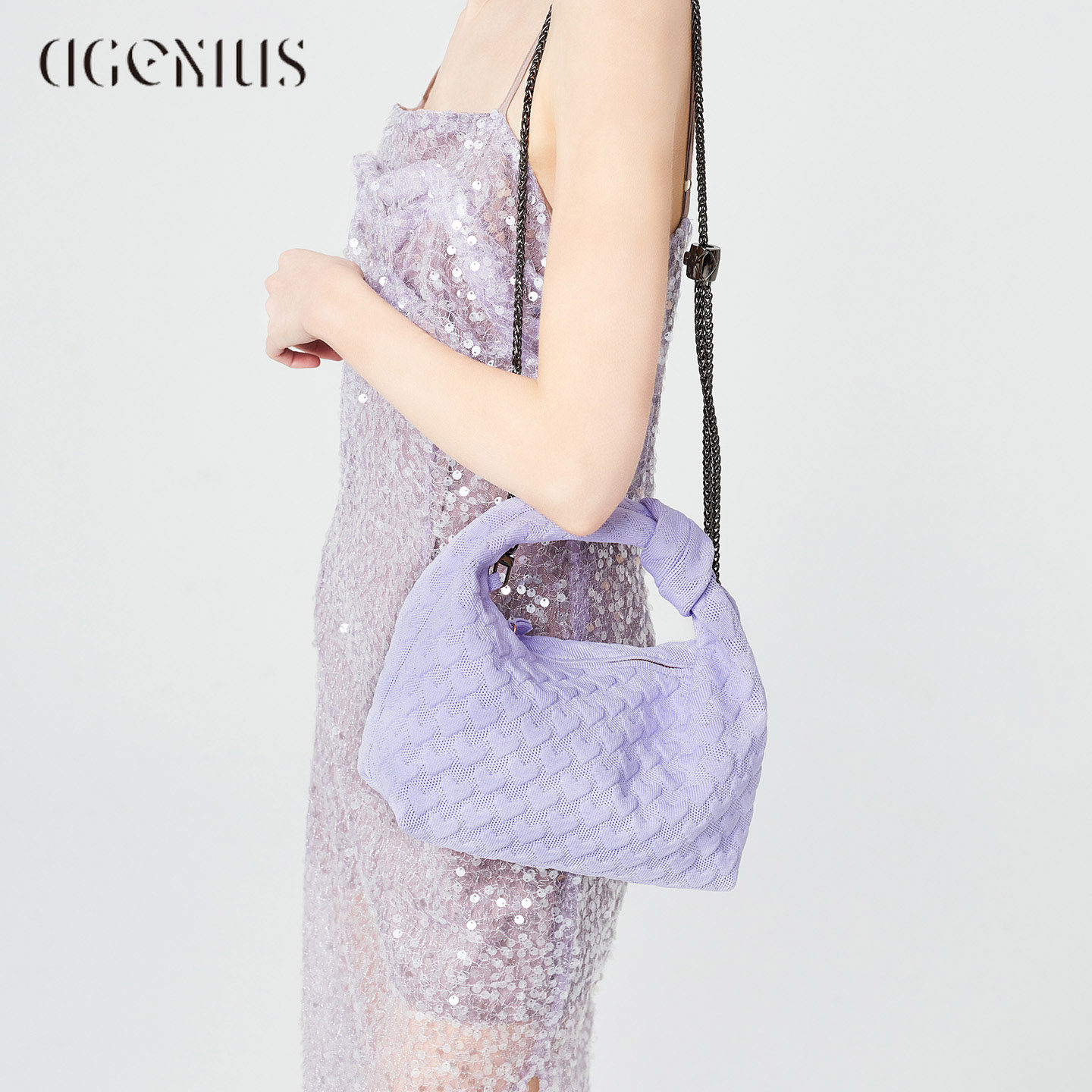 DGENIUS原创编织包包女式2026新款手提包紫色通勤链条单肩斜挎包,箱包皮具/热销女包/男包,小方包,淘宝优惠券,粉丝福利购,淘宝优惠卷