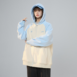 XZ409-1-Y03-P70秋季复古插肩袖卫衣开衫连帽宽松外套女（控88），男装卫衣，星座1514