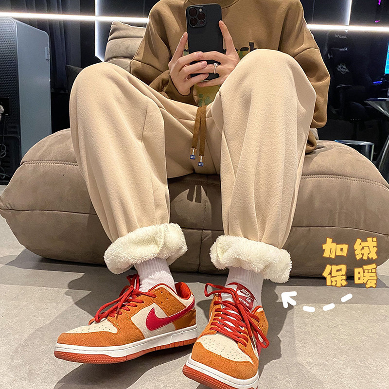 XZ409-1-K619-P65加绒加厚束脚运动裤宽松休闲裤（控85）,男装休闲裤,星座1514