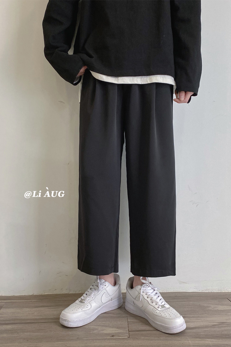 XZ409-1-K461-P40夏季新款冰丝顺滑宽松九分休闲裤（控55）,男装休闲裤,星座1514